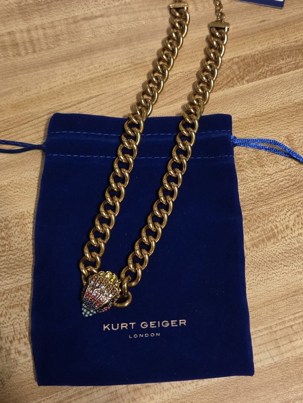 Kurt Geiger Chunky Rainbow Chain Necklace & Dustbag